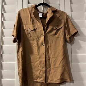 Vintage Tan Silk Blouse by Anna and Frank